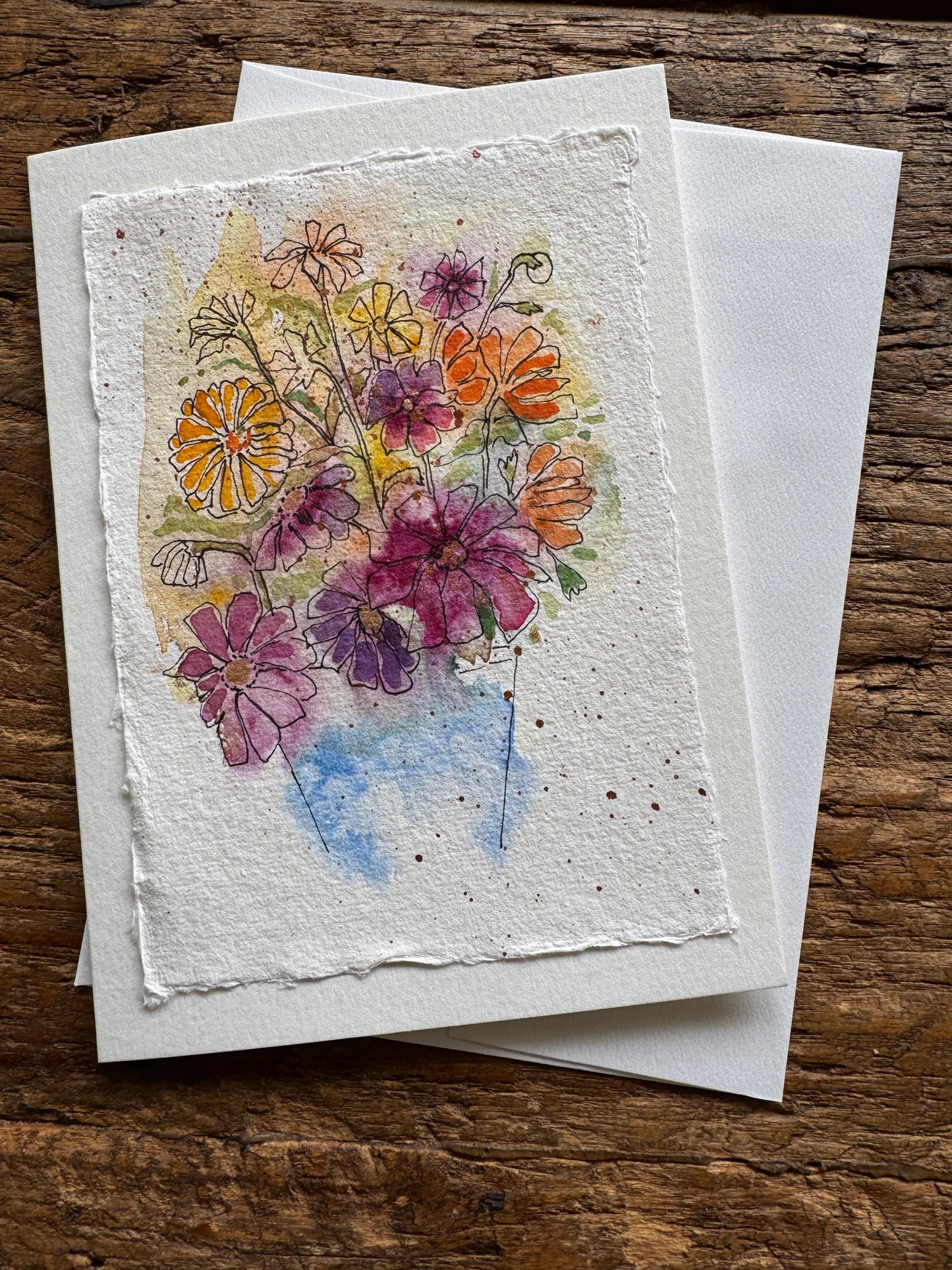 Bouquet Original Watercolor Card