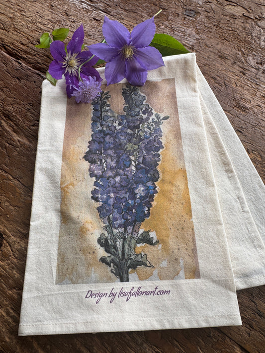 Delphinium Tea Towel