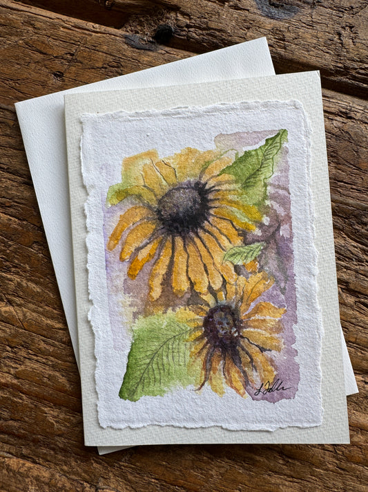 Black-eye Susans watercolor card